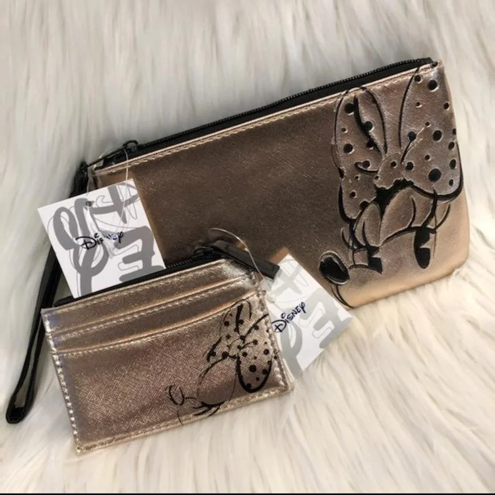 Disney Minnie Mouse Matching Wristlet & Card Case Set